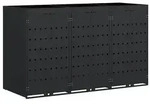 vidaXL Wagenm&uuml;llbeh&auml;lter f&uuml;r 3 Beh&auml;lter Schwarz 204 x 77,5 x 121,5 cm