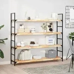 vidaXL Schweberegale 3 Stk. 140x30x4 cm Massivholz Akazie Unbehandelt
