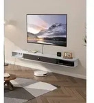 VEVOR TV Schrank h&auml;ngend Wandhalterung, Fernsehschrank mit Kabelloch,...