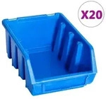 vidaXL Stapelboxen 20 Stk. Blau Kunststoff