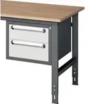 Unterbauschrank H395xB490xT600mm anthrazitgrau/lichtgrau 2 Schubl.Einfachauszug