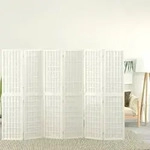 vidaXL 6-tlg. Paravent Japanischer Stil Faltbar 240x170 cm Wei&szlig;