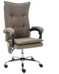 vidaXL Massage-B&uuml;rostuhl Taupe Stoff