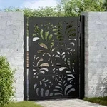 vidaXL Gartentor Schwarz 105x130 cm Stahl Wellen-Design