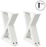 vidaXL Couchtischbeine 2 Stk. Wei&szlig; 40x(30-31,3) cm Stahl