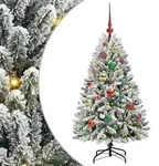 vidaXL K&uuml;nstlicher Weihnachtsbaum Gr&uuml;n und Wei&szlig; 120 cm PVC und Metall