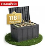 FLOORDIREKT Gartenbox in Holz-Optik - Wetterfest & Robust - Kissenbox f&uuml;r...
