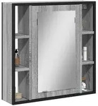 vidaXL Bad-Spiegelschrank Grau Sonoma 60x16x60 cm Holzwerkstoff