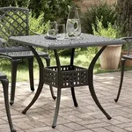 vidaXL Gartentisch Schwarz 80x80x75 cm Aluminiumguss