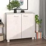 vidaXL Sideboard HAMAR Wei&szlig; 85x35x80 cm Massivholz Kiefer