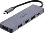 InLine&reg; Multifunktions-Hub, 3x USB-A 5 Gb/s, HDMI 4K/60 Hz, USB-C PD 100 W Eingabe /