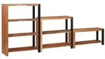 vidaXL B&uuml;cherregal 3 pcs Braun 80 x 30 x 110 cm Massivholz Akazie