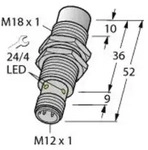 Turck Induktiver Sensor nicht b&uuml;ndig PNP, Schlie&szlig;er NI15U-MT18-AP6X-H1141