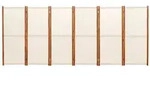 vidaXL 6-tlg. Raumteiler Cremewei&szlig; 420x180 cm