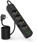 Tech-Protect PCL4X3 Steckdosenleiste 4 Steckdosen 240 V + 2&times; USB-A + 1&times; USB-C...