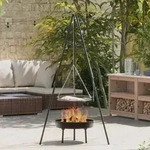 vidaXL Lagerfeuer Koch Dreibein mit Grillrost und Feuerschale 170 cm