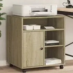 vidaXL Druckerst&auml;nder mit Rollen Sonoma-Eiche 60x50x67 cm