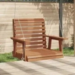 vidaXL Garten-H&auml;ngestuhl mit Metallketten Braun Massivholz Tanne