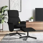 vidaXL Massagesessel mit Fu&szlig;hocker Schwarz Stoff