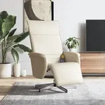 vidaXL Massagesessel mit Fu&szlig;teil Creme Kunstleder