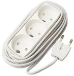 EL Socket 3 Steckdose U/J wei&szlig; 5m 5,0 Meter Kabel