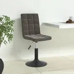 vidaXL Esszimmerst&uuml;hle 4 Stk. Drehbar Dunkelgrau Samt
