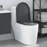 vidaXL Toilettensitz Quick Release Absenkautomatik Duroplast Anthrazit
