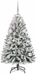 vidaXL K&uuml;nstlicher Weihnachtsbaum Gr&uuml;n und Wei&szlig; 120 cm PVC und Metall