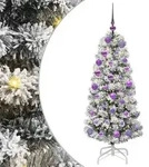 vidaXL K&uuml;nstlicher klappbarer Weihnachtsbaum Gr&uuml;n und Wei&szlig; 120 cm