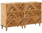 vidaXL Stauraumschr&auml;nke 2 pcs Braun 60 x 33,5 x 75 cm Massivholz Mango