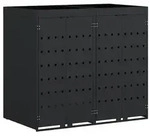 vidaXL Wagenm&uuml;llbeh&auml;lter f&uuml;r 2 Beh&auml;lter Schwarz 136 x 77,5 x 121,5 cm