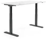Schreibtisch 2000x605-1255x800mm Platte wei&szlig; Gestell sw
