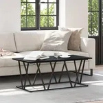 vidaXL Couchtisch Schwarz Eiche 100x50x40 cm aus Holz und Metall