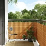 vidaXL Balkon-Sichtschutz Hellbraun 500x100 cm Poly Rattan