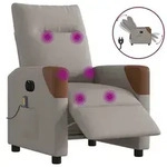 vidaXL Massagesessel Elektrisch Taupe Stoff
