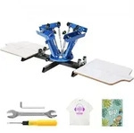VEVOR Siebdruckpresse T-Shirt Siebdruckmaschine 4 Farben + 2 Stationen,