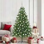 vidaXL Weihnachtsbaum mit 300 LEDs mit St&auml;nder Gr&uuml;n 180 cm PE