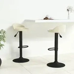 vidaXL Barhocker 2 Stk. Creme Samt