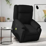 vidaXL Massagesessel mit Aufstehhilfe Elektrisch Schwarz Kunstleder