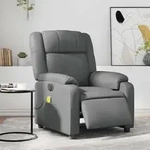 vidaXL Massagesessel Elektrisch Grau Kunstleder