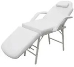 vidaXL Kosmetikstuhl Tragbar Kunstleder 185&times;78&times;76 cm Wei&szlig;