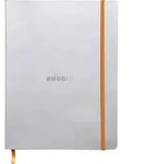 Rhodia Notizbuch 19x25cm, 80 Bl dot/kariert, Papier 90g, Silber 117551C