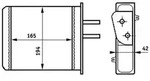 W&auml;rmetauscher Innenraumheizung Alu 165 mm - 194 mm MAHLE f&uuml;r u.a. FIAT PUNTO