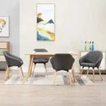 vidaXL Esszimmerst&uuml;hle 4 Stk. Dunkelgrau Stoff