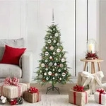 vidaXL K&uuml;nstlicher klappbarer Weihnachtsbaum Gr&uuml;n 120 cm PE und PVC