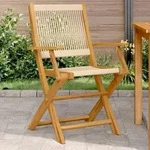 vidaXL Gartenst&uuml;hle 2 Stk. Beige Massivholz Akazie und Polypropylen
