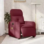 vidaXL Massagesessel Elektrisch Weinrot Stoff