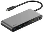 Belkin Connect 8-in-1 USB-C Hub mit Dual USB-C Ports - silber