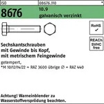 Sechskantschraube ISO 8676 VG M16x1,5x 55 10.9 galv.verz. 50 St&uuml;ck