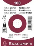 Exacompta 40x Karteikarten A7 dots 100 St&uuml;ck eingeschwei&szlig;t Wei&szlig; 10700SE